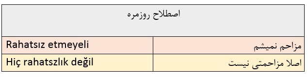 اصطلاحات در ترکی استانبولی