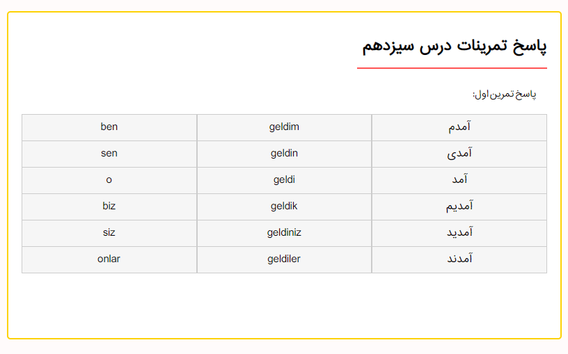 پاسخ تمرین