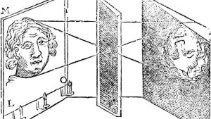 Illustration principle camera obscura 1671