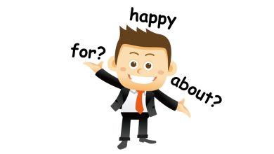 prepositions with happy