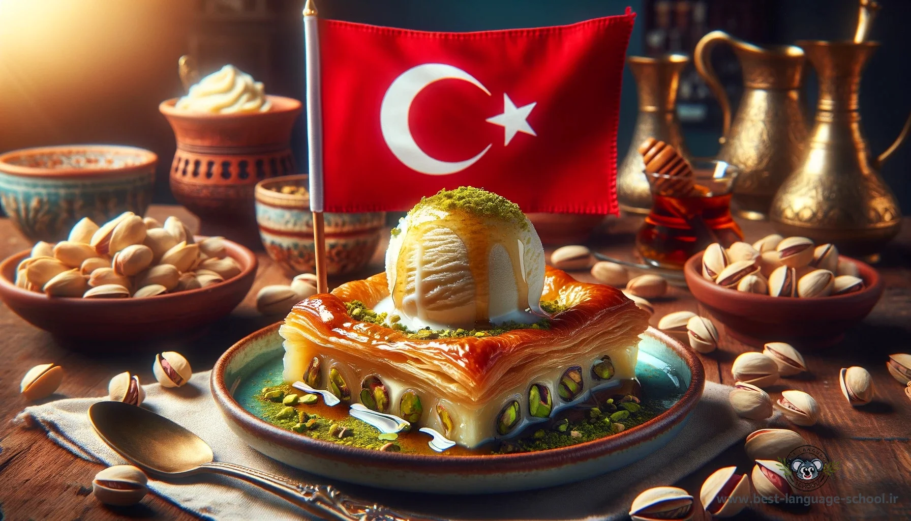 دسر ترکیه ای با بستنی