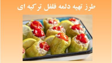 طرز تهیه دلمه فلفل ترکیه ای