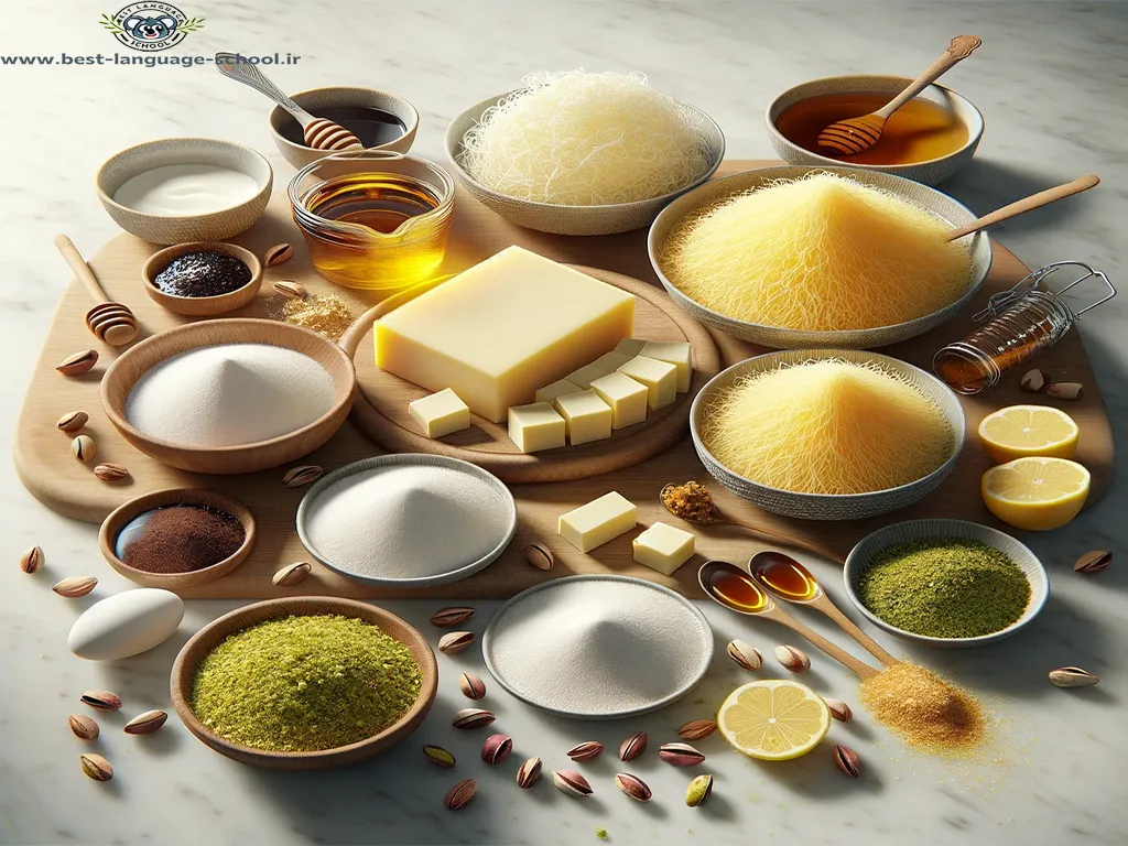 مواد لازم برای تهیه دسر کنافه استانبولی 