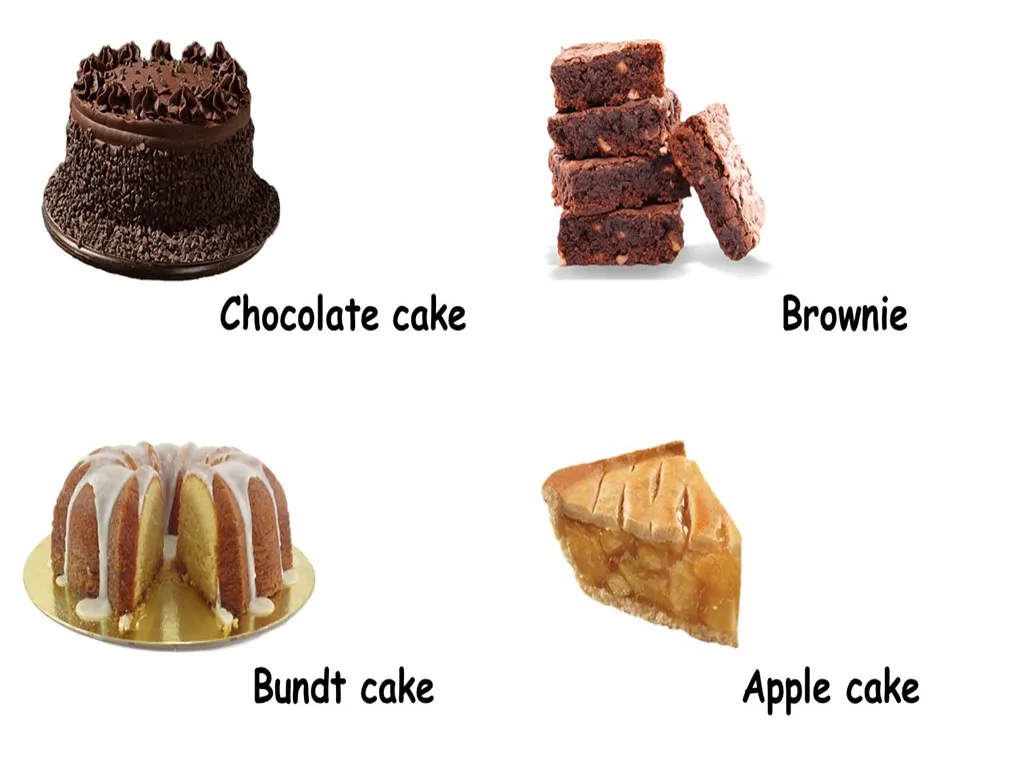 اسامی انواع کیک به انگلیسی