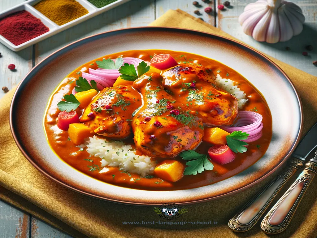 طرز تهیه مرغ با سس کاری ترکیه
