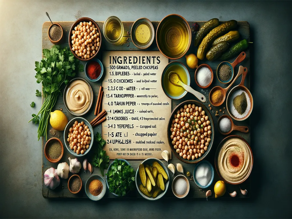 مواد لازم برای تهیه هوموس ترکیه ای