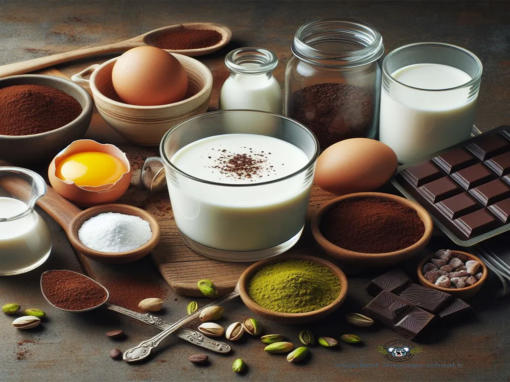 مواد لازم برای تهیه پودینگ قهوه 