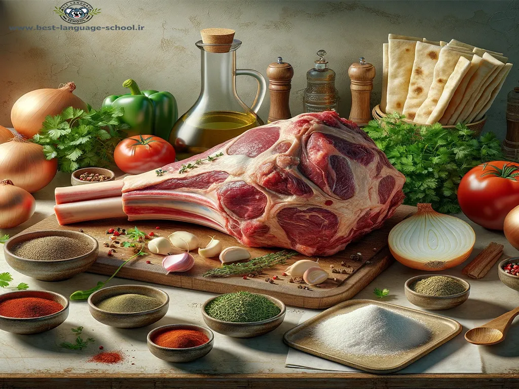 مواد لازم برای تهیه کوزو تندیر ترکیه ای