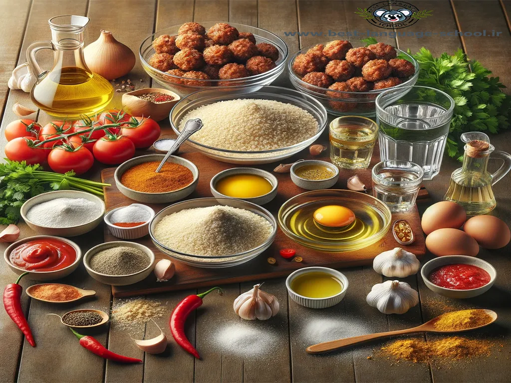 مواد لازم برای تهیه کوفته فلاح ترکیه