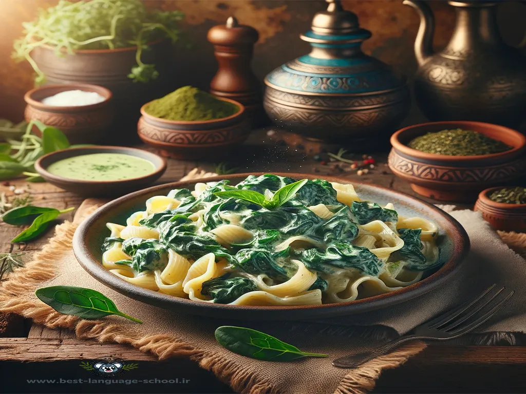 طرز تهیه پاستا اسفناج ترکیه ای