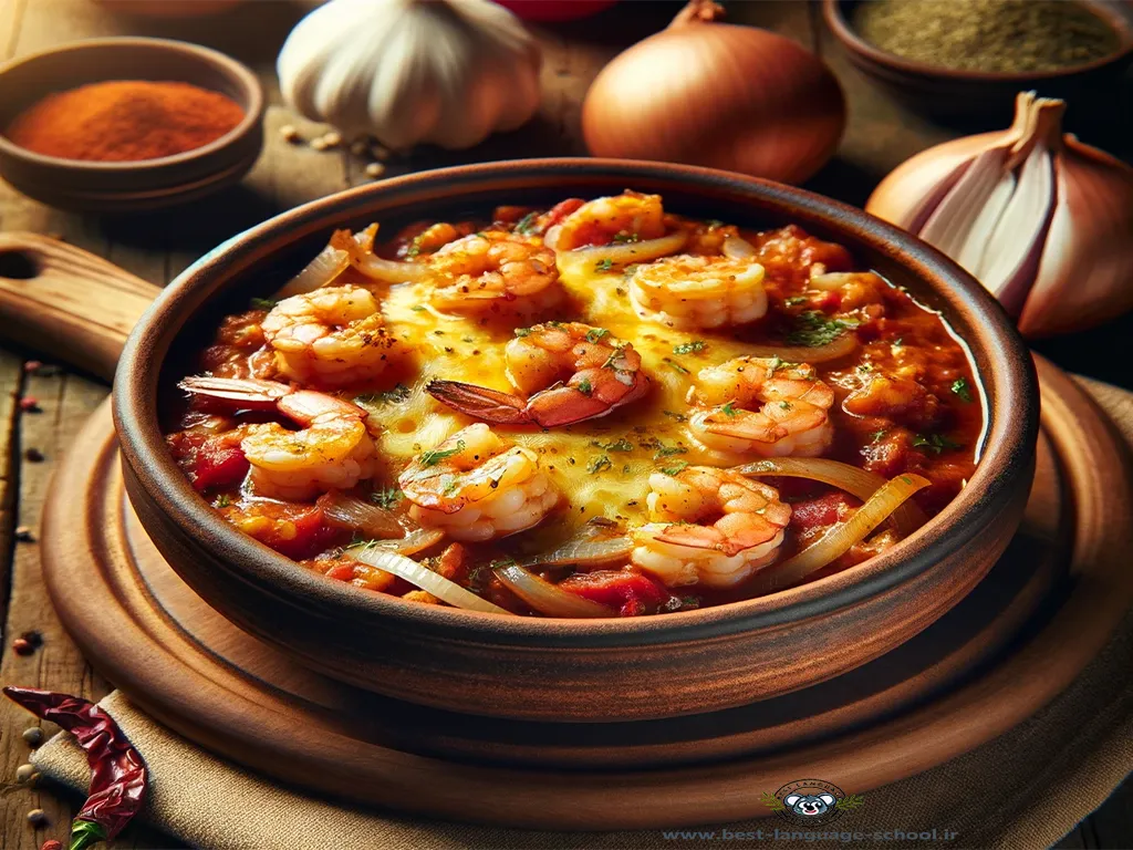طرز تهیه کاسه میگو با قارچ
