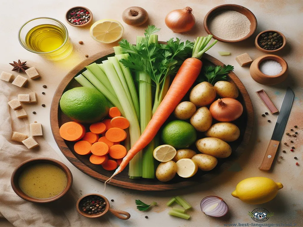 مواد لازم برای تهیه کرفس پرتقال ترکیه ای