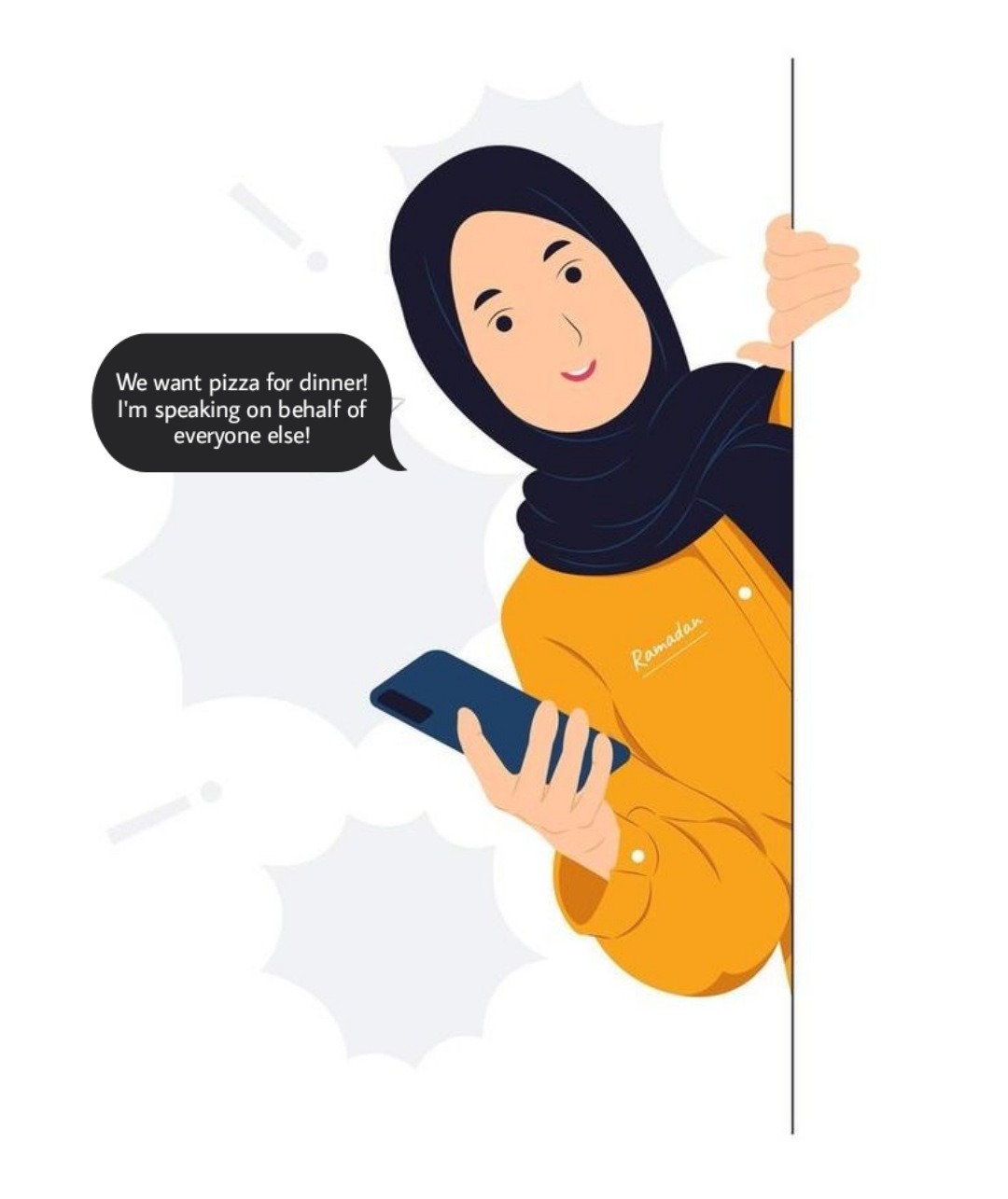 On behalf of someone 